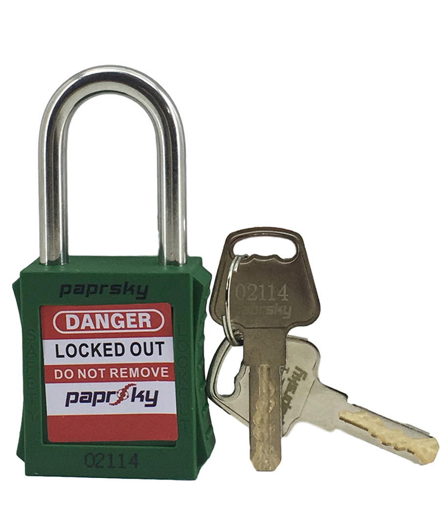 Lockout Safety Padlocks Green Color PS-LOTO-PPR-38